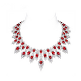 Regal Ruby and Zirconia Statement Necklace