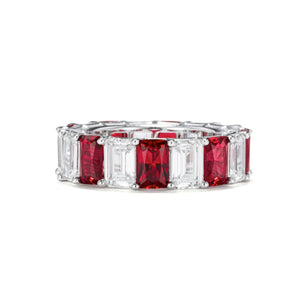 Emerald-Cut Ruby Eternity Ring