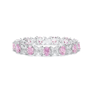 Sterling Silver Pink Gem Tennis Bracelet