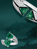 Emerald Trillion Cuff Bracelet