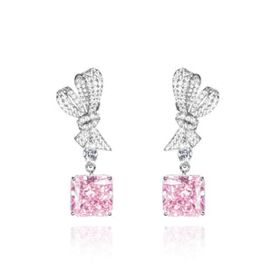 Pink Elegance Bow Earrings