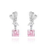 Pink Elegance Bow Earrings