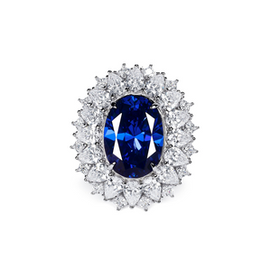 Royal Blue Oval Statement Ring