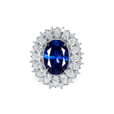 Royal Blue Oval Statement Ring