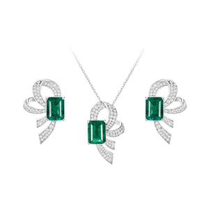 Classic Emerald Bow Jewellery Set