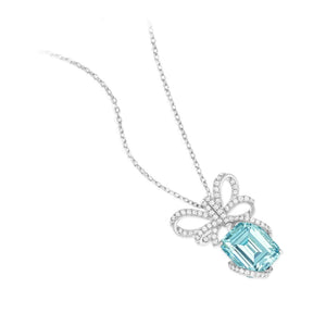 Aqua Radiance Bow Necklace