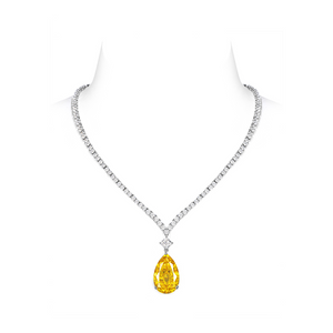 Lustrous Yellow Drop Necklace