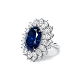 Royal Blue Oval Statement Ring