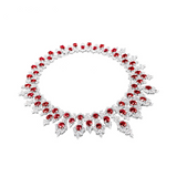 Regal Ruby and Zirconia Statement Necklace