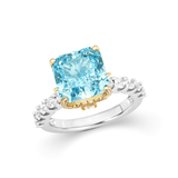 Luxury Blue Square-Cut Ring