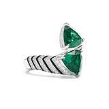 Trillion Cut Green Gem Ring