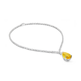 Lustrous Yellow Drop Necklace