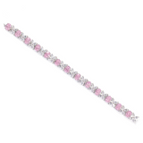 Sterling Silver Pink Gem Tennis Bracelet