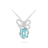 Aqua Radiance Bow Necklace