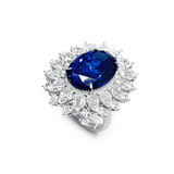 Royal Blue Oval Statement Ring