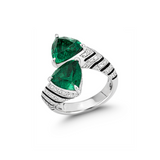 Trillion Cut Green Gem Ring