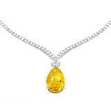 Lustrous Yellow Drop Necklace