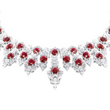 Regal Ruby and Zirconia Statement Necklace