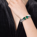 Emerald Trillion Cuff Bracelet