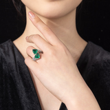 Trillion Cut Green Gem Ring