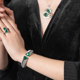 Emerald Trillion Cuff Bracelet