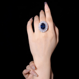 Royal Blue Oval Statement Ring