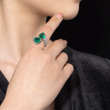 Trillion Cut Green Gem Ring