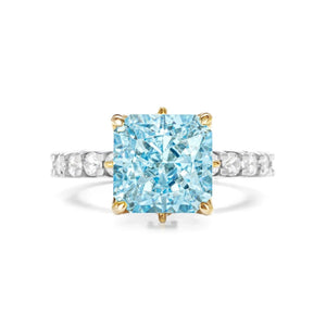 Luxury Blue Square-Cut Ring